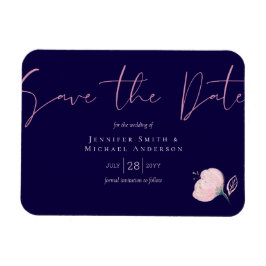 Navy Blue Blush Pink Rosegold Hochzeitbudget Magnet