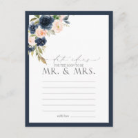 Navy Blue Blush Pink Watercolor Floral Date Ideas