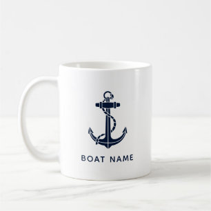 Navy Blue Boat Anchor Custom Keepake Kaffeetasse