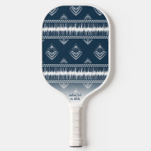 Navy Blue Boho Chic Fringe Muster Custom Text