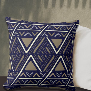 Navy Blue Boho Mudcloth Inspiriert Decorative Kissen