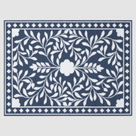 Navy Blue Bone Inlay Decoupage Paper Seidenpapier