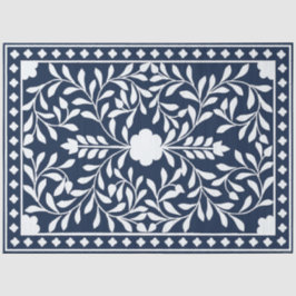Navy Blue Bone Inlay Decoupage Paper Seidenpapier
