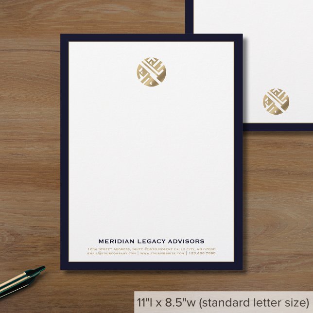 Navy Blue Border Briefbogen (Von Creator hochgeladen)