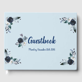 Navy Blue Bouquet Guestbook Gästebuch