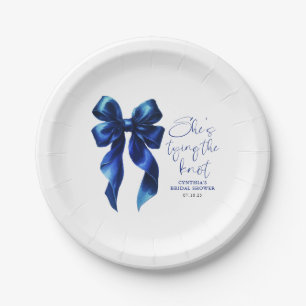 Navy Blue Bow Sie bindet das Brautparty des Knoten Pappteller