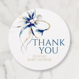 Navy Blue Bow Thank You Baby Shower Geschenkanhänger