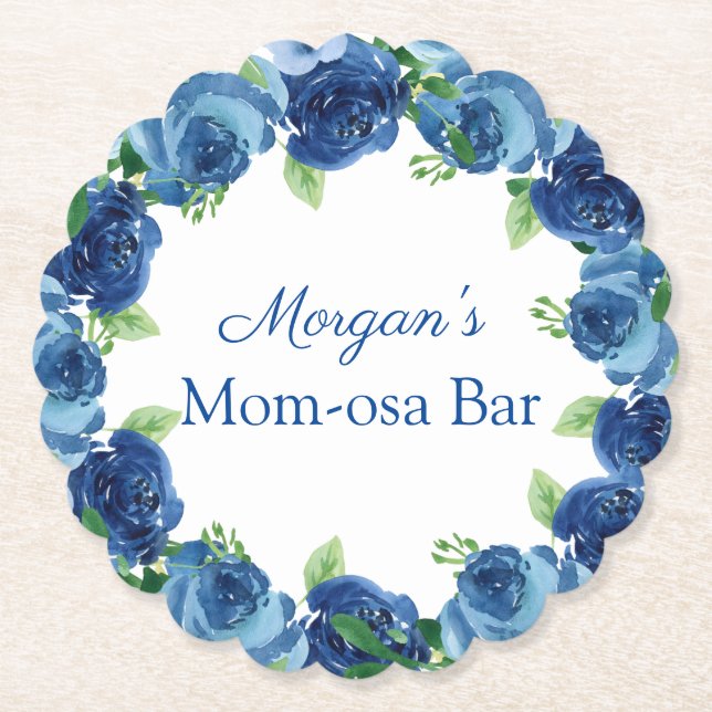 Navy Blue Boy Baby Paper Untersetzer (Vorderseite)