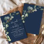 Navy Blue Brunch & Bubbly Brautparty Einladung<br><div class="desc">Brunch und Bubbly Eukalyptus Greenery Sukkulente Botanische Wasserfarbe Smaragdgrüne Frühlingsdusche Brautdusche Einladungen auf weißem Hintergrund - beinhaltet schöne und elegante Schriftzeichen mit modernen botanischen Blätter und Grün für die besondere Braut zu sein zu feiern.</div>