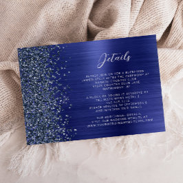 Navy Blue Brushed Metal Wedding Details  Begleitkarte