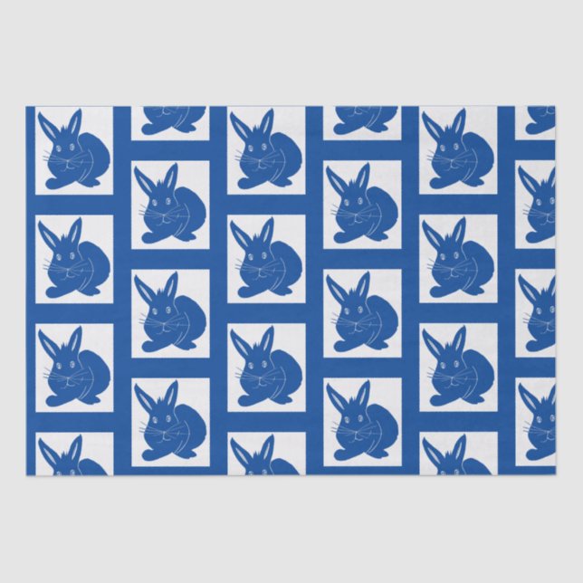 Navy Blue Bunnies Seidenpapier (Vorderseite)