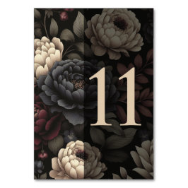 Navy Blue & Burgund Moody Floral Table 11 Tischnummer