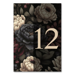 Navy Blue & Burgund Moody Floral Table 12 Tischnummer