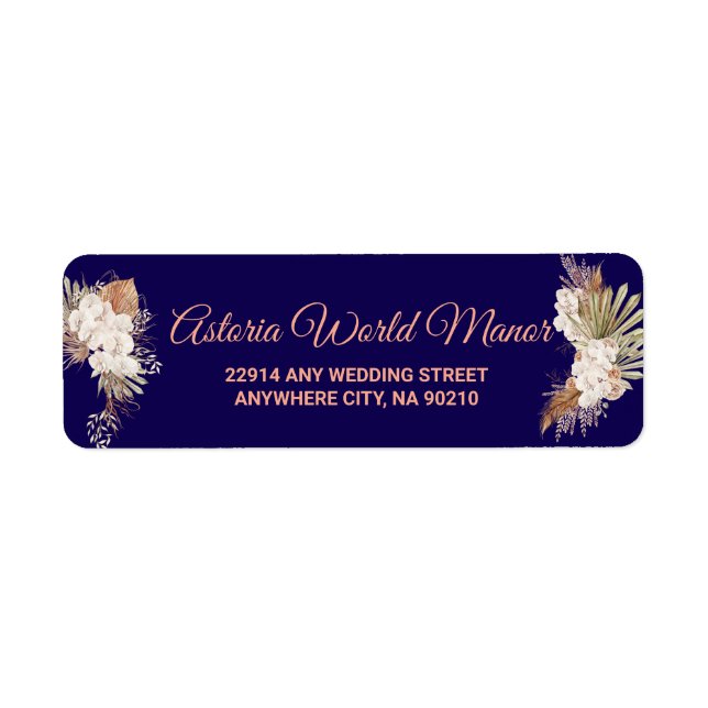 Navy Blue Burgundy Gold Blush Wedding address (Vorne)