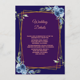 Navy Blue Burgundy Gold Blush Wedding Begleitkarte
