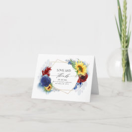 Navy Blue Burgundy Yellow Hochzeit im Herbst Danke