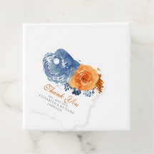 Navy Blue Burnt Orange Floral Wedding Vielen Dank