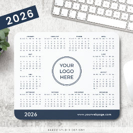 Navy Blue Business Logo 2026 Kalender Mousepad