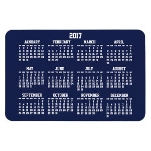 Navy Blue Calendar 2017 Große flexible Magnete