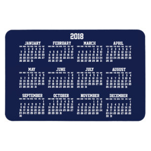 Navy Blue Calendar 2018 Große flexible Magnete