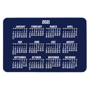 Navy Blue Calendar 2021 große flexible Magnete