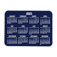 Navy Blue Calendar 2023 Kleine flexible Magnete