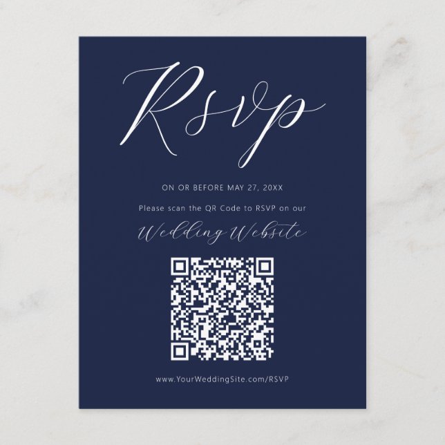 Navy Blue Calligraphy Script UAWG Enclosure Card Begleitkarte (Vorderseite)