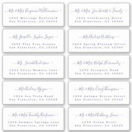 Navy Blue Calligraphy Wedding Guest Address Labels