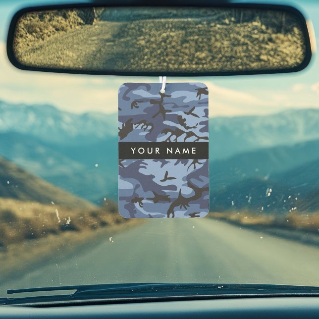 Navy Blue Camouflage Ihr Name Personalize Autolufterfrischer (Von Creator hochgeladen)