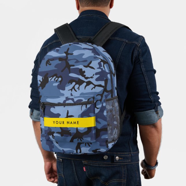Navy Blue Camouflage Ihr Name Personalize Bedruckter Rucksack (Insitu (Modell))