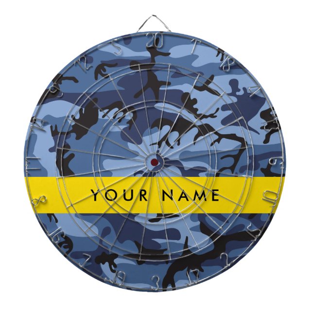 Navy Blue Camouflage Ihr Name Personalize Dartscheibe (vorne)