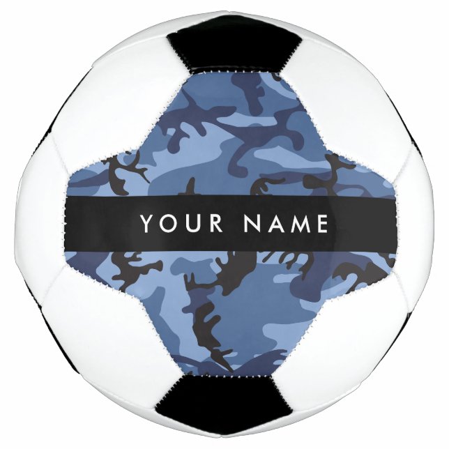 Navy Blue Camouflage Ihr Name Personalize Fußball (Vorderseite)