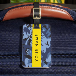 Navy Blue Camouflage Ihr Name Personalize Gepäckanhänger