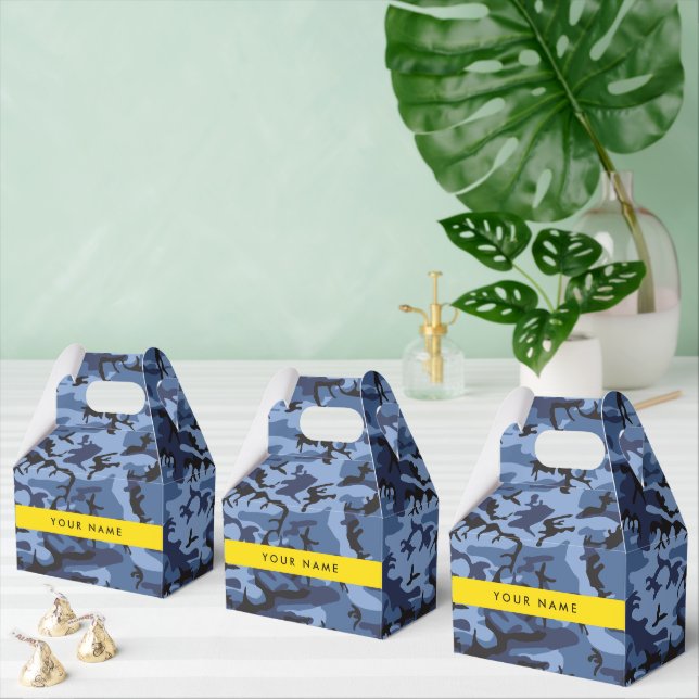 Navy Blue Camouflage Ihr Name Personalize Geschenkschachtel (Zahlreiche)