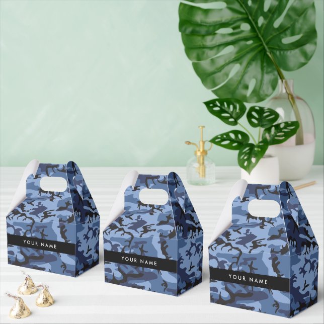 Navy Blue Camouflage Ihr Name Personalize Geschenkschachtel (Zahlreiche)