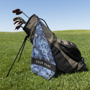 Navy Blue Camouflage Ihr Name Personalize Golfhandtuch