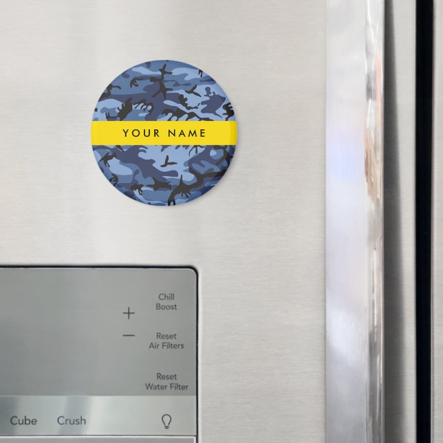 Navy Blue Camouflage Ihr Name Personalize Magnet (In Situ (Kühlschrank))