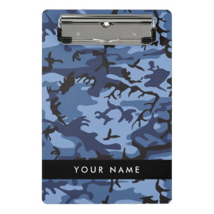 Navy Blue Camouflage Ihr Name Personalize Mini Klemmbrett
