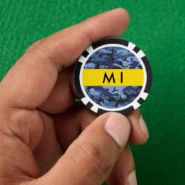Navy Blue Camouflage Ihr Name Personalize Pokerchips