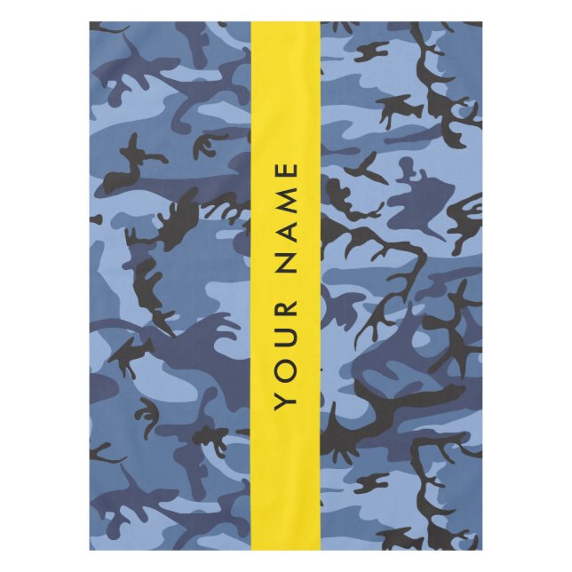 Navy Blue Camouflage Ihr Name Personalize Tischdecke (Vorderseite)