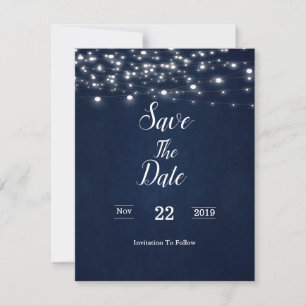 Navy Blue Card Save The Date