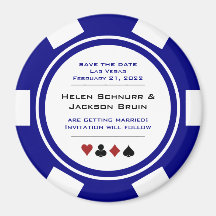 Navy Blue Casino Poker Chip Hochzeit speichern Sie