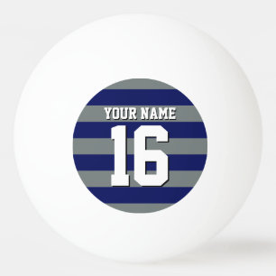 Navy Blue Charcoal Team Jersey Preppy Strip Tischtennisball