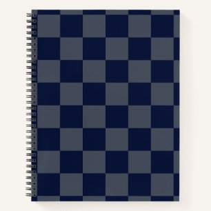 Navy Blue Checkerboard Notizbuch