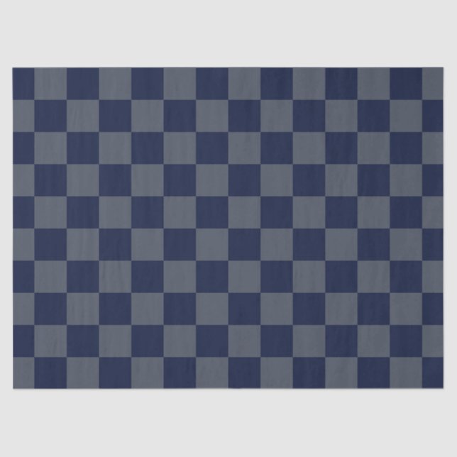 Navy Blue Checkerboard Seidenpapier (Vorderseite)