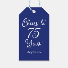 Navy Blue Cheers bis 75 Jahre 75. Geburtstag Geschenkanhänger