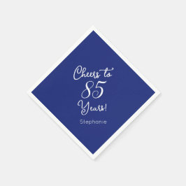 Navy Blue Cheers bis 85 Jahre 85. Geburtstag Serviette