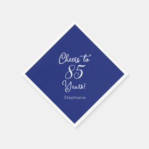 Navy Blue Cheers bis 85 Jahre 85. Geburtstag Serviette