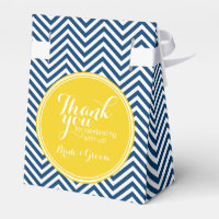 Navy Blue Chevrons - Hochzeit Vielen Dank