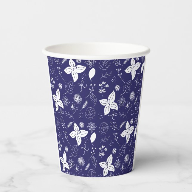 Navy Blue Christmas Pappbecher (Rückseite)